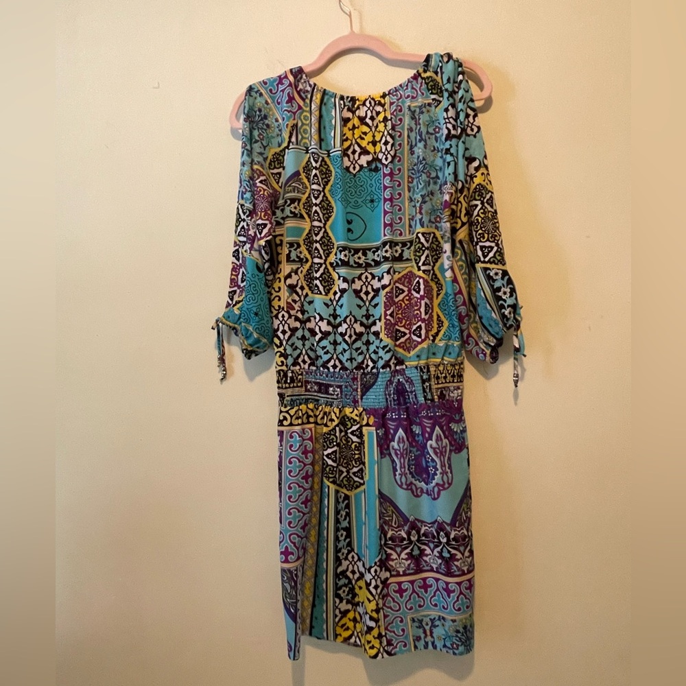 Cache Colorful Patterned Long Sleeve Dress - Picture 2 of 16